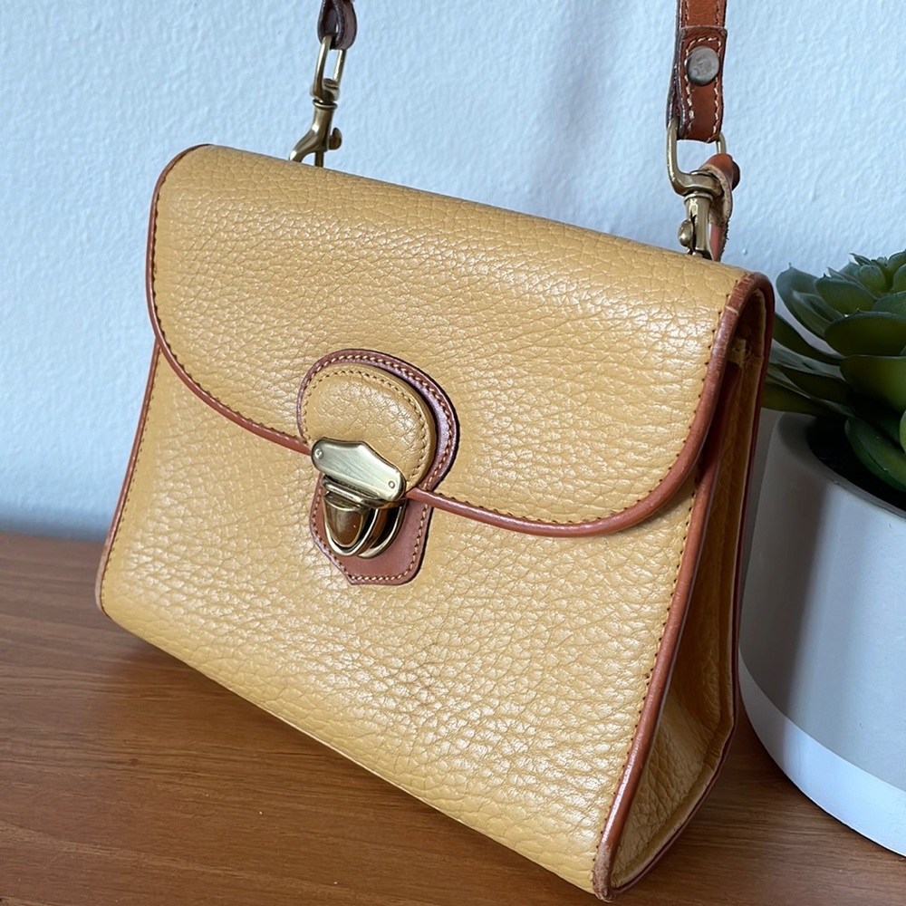Vintage Dooney & Bourke Yellow Classic 1980s Crossbody
